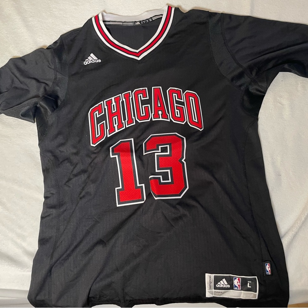 Chicago Bulls Joakim Noah Adidas jersey sleeved